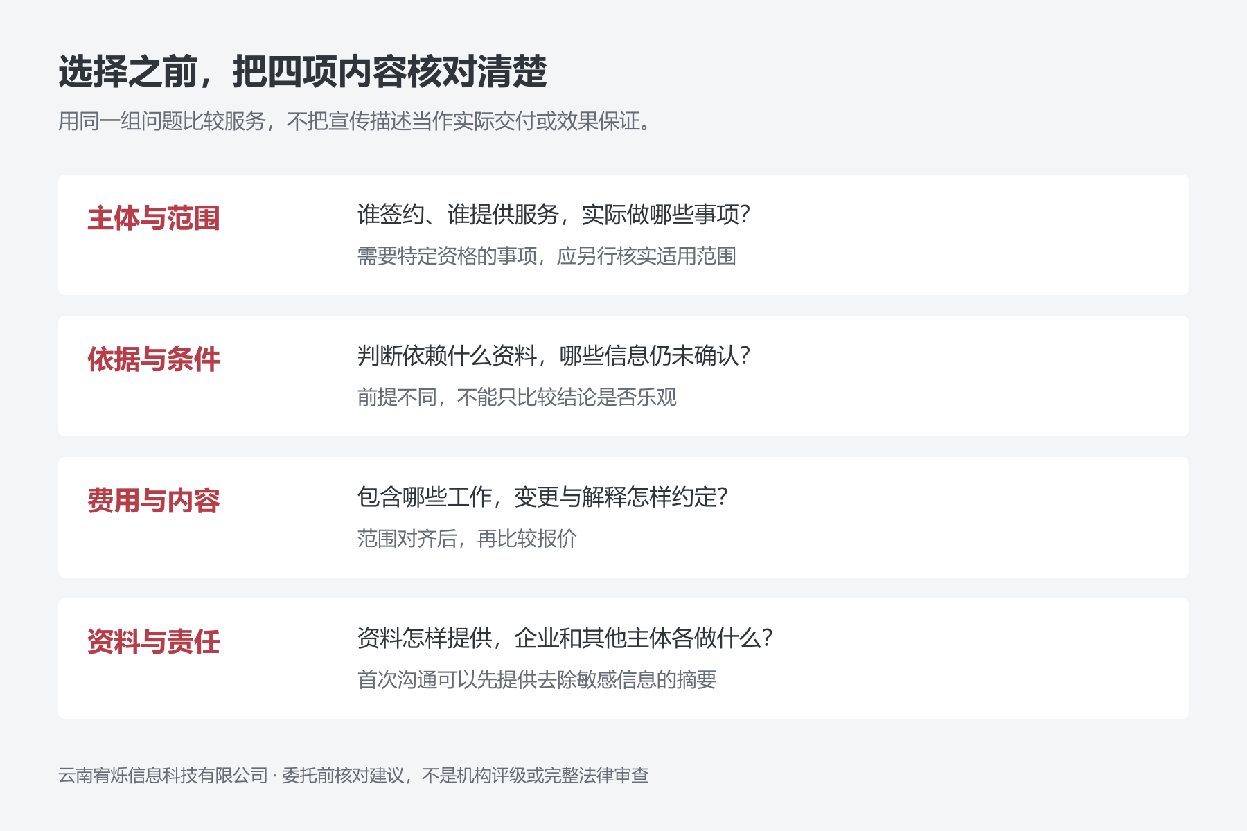 选择咨询公司的四项核对