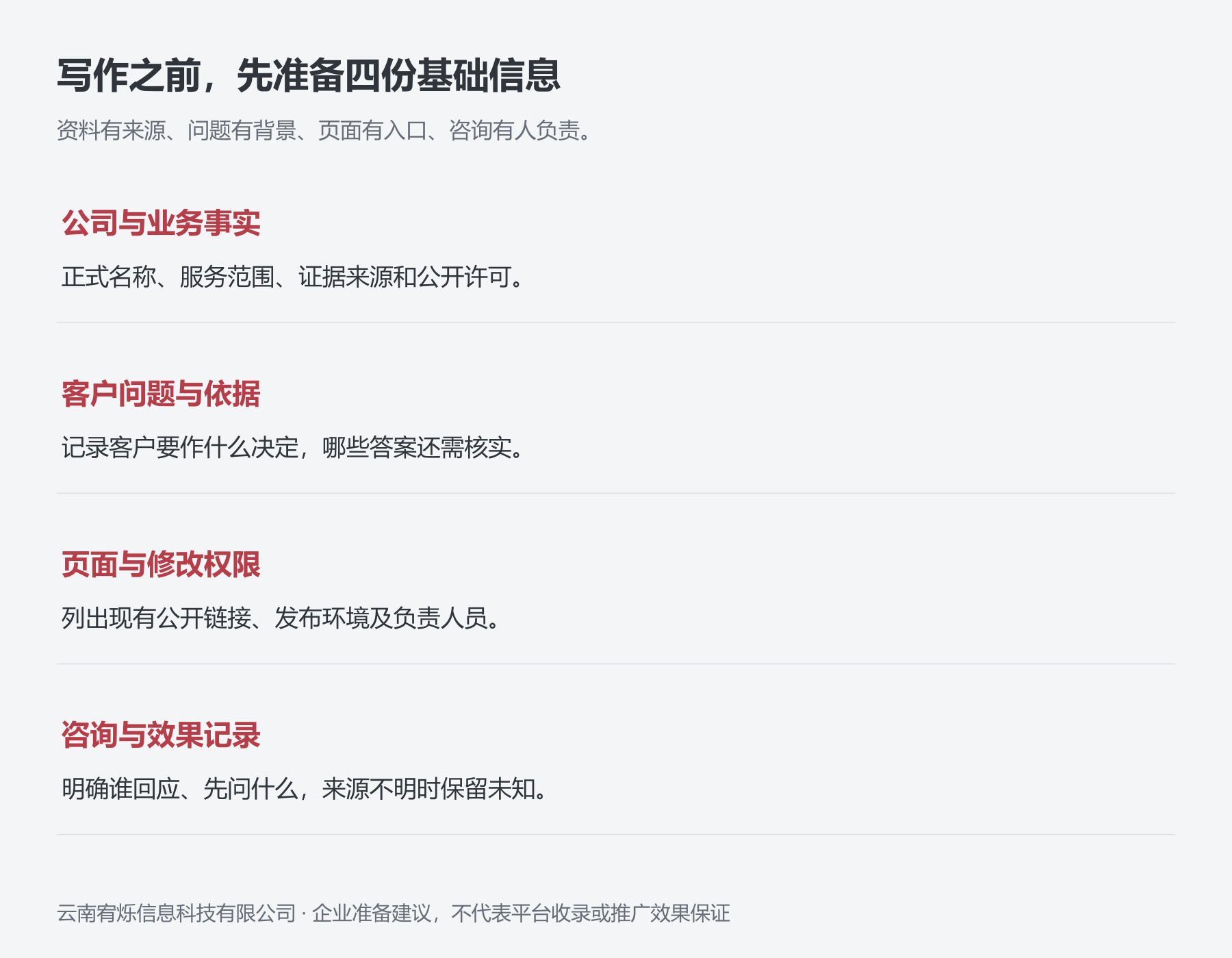 写作之前，先准备四份基础信息